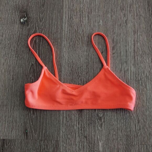 Volcom Bright Coral Bikini Top Girls Size 8 - Picture 1 of 3